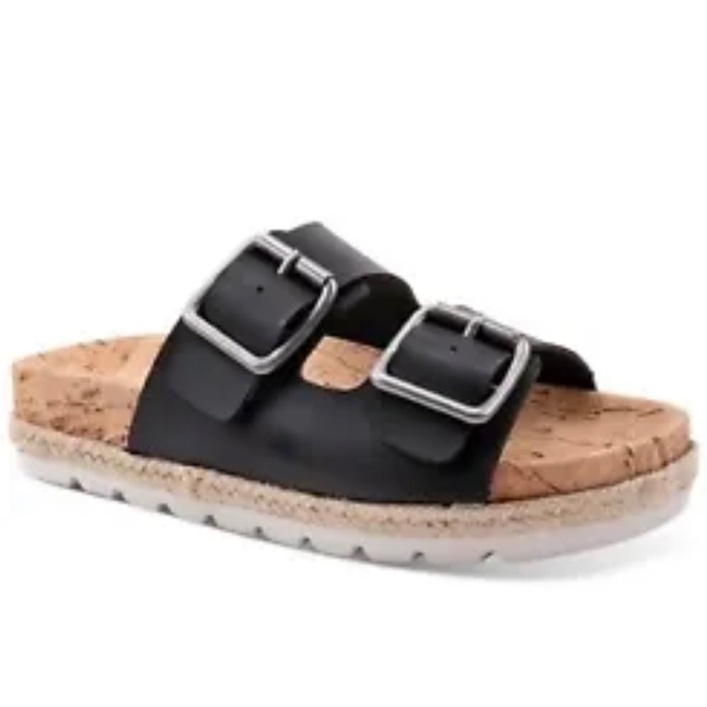 Espirit Brielle Black flat sandal/slides-Size 8M